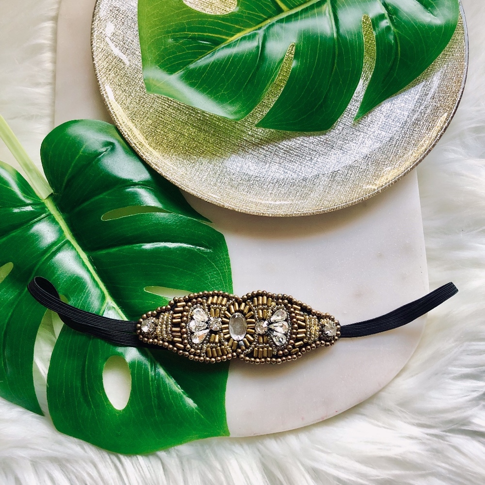 embellished crystal beaded headband